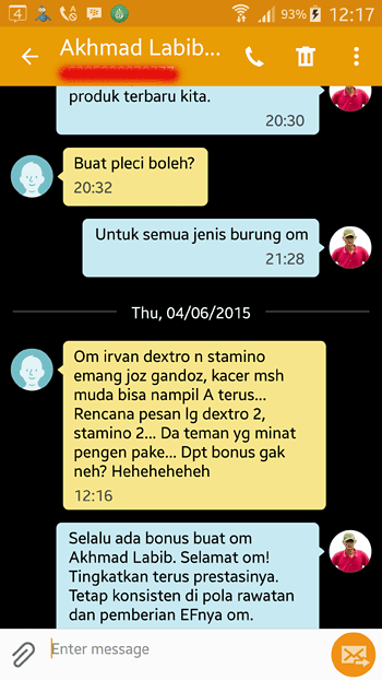 Doping untuk burung Pleci