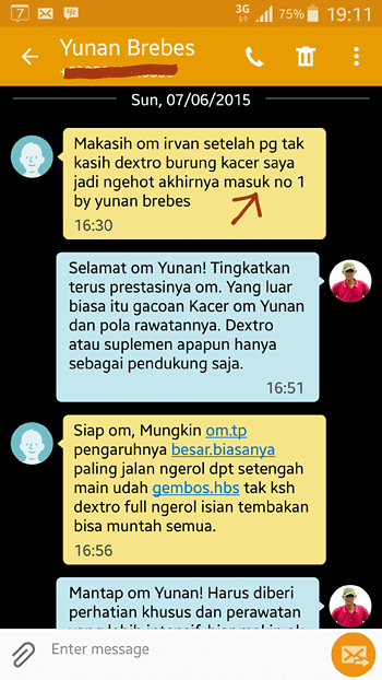 Doping untuk burung Kacer